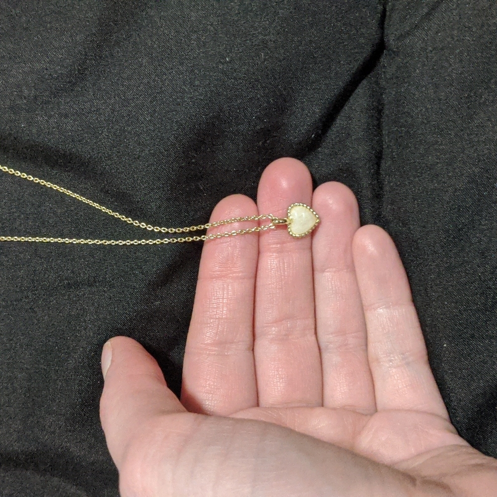Ana Luisa RARE 14K Gold Pearl Heart Pendant Necklace GENTLY USED